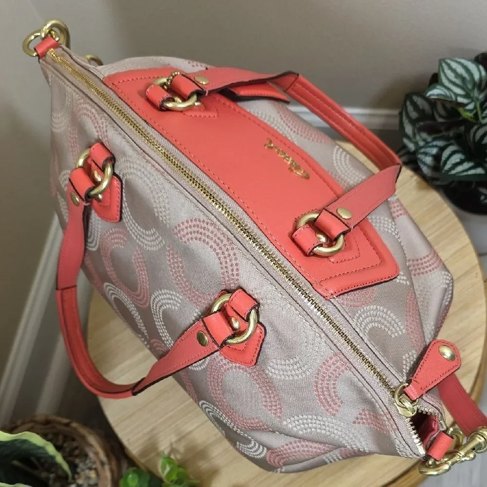 Coach Ashley Dotted Op Art Tote & Matching Wallet